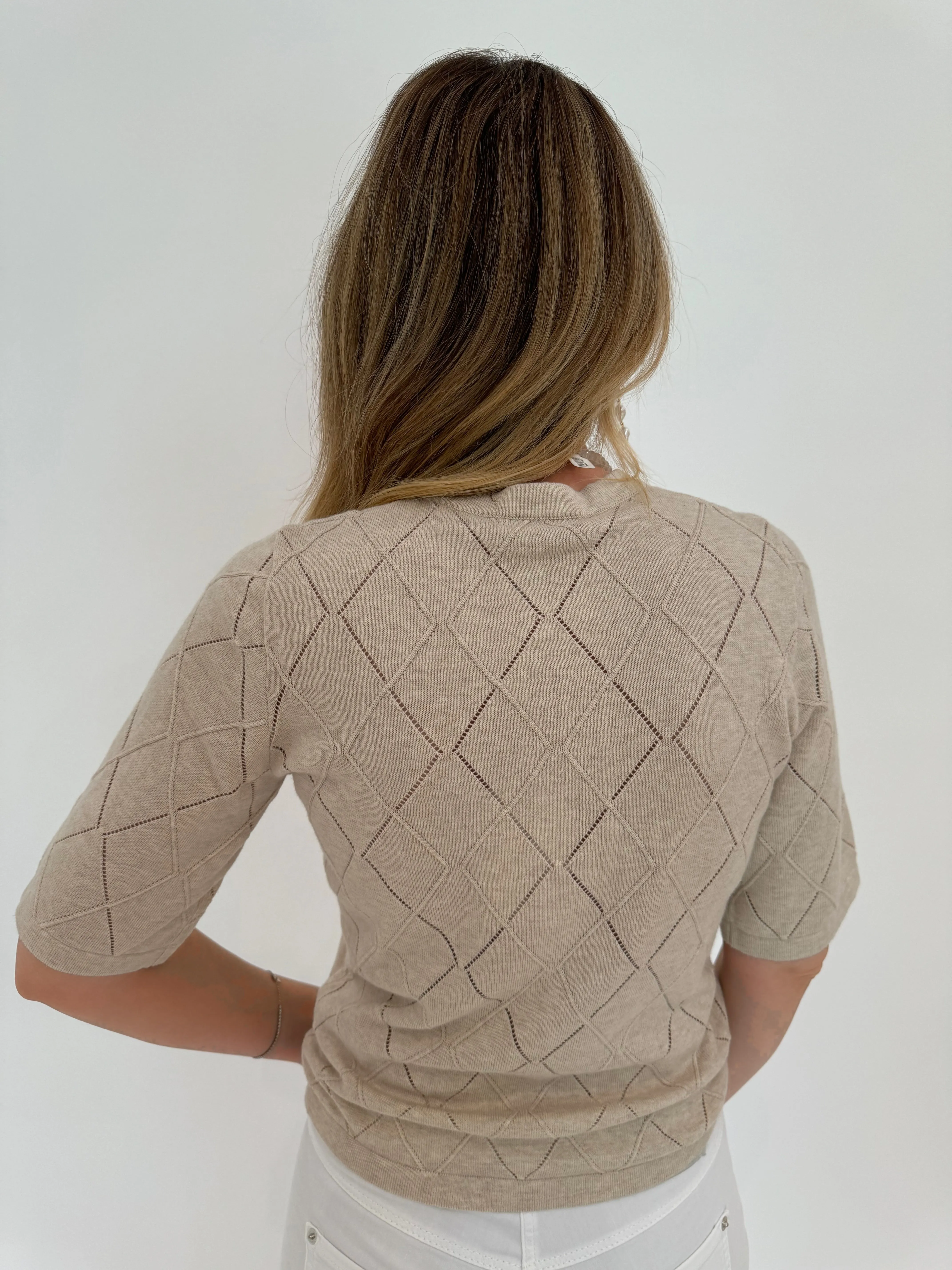 Diamond Stitch Tee - Natural